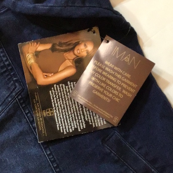 NWT IMAN WOMEN DENIM  BLUE WASH LONG SLEEVES JACKET SZ 2XL - Picture 8 of 11